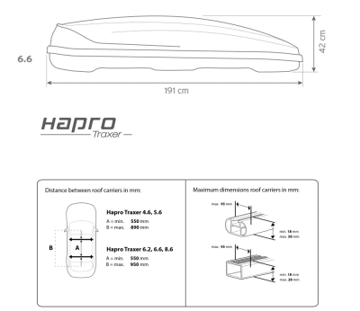 картинка Автомобильный бокс Hapro Traxer 5.6 черный матовый компании RackWorld